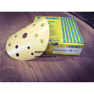 Nhám đánh bóng 6inch (6"-152mm) P800 P1000 P1200 P1500 P2000 hãng Kovax, Yellow Film Super Tack 15 lỗ SONQUANGPHU422