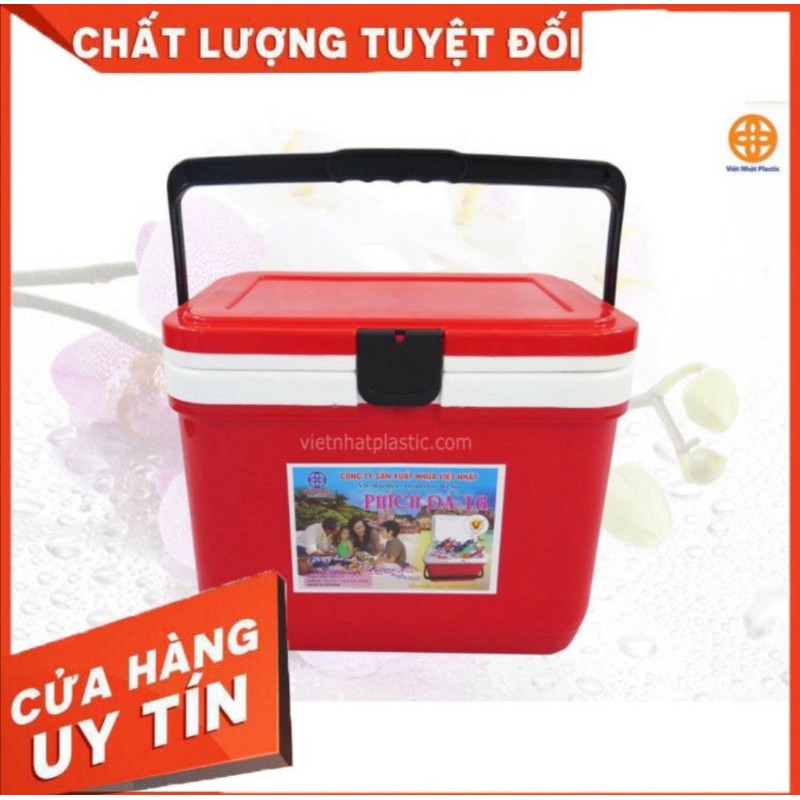 Phích đá, thùng đá vuông giữ nhiệt 13 Lít, 16 Lít Việt Nhật. Thùng cao cấp 3 lớp giữ nhiệt đến 6 tiếng.
