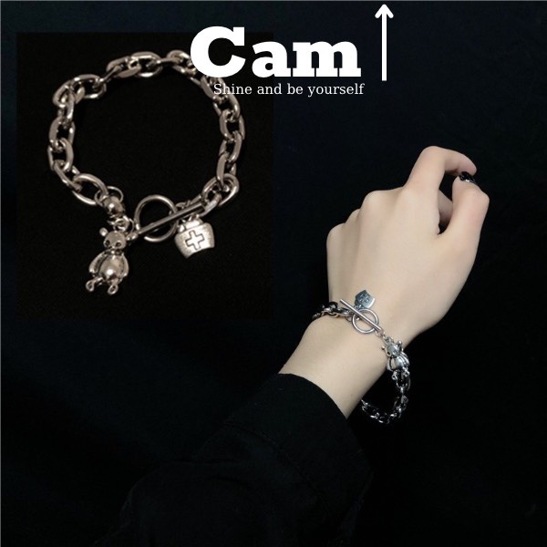 Dây Chuyền Vòng Cổ, Vòng Tay Titan Cao Cấp Không Gỉ Khoá Cài Gấu Bear Cho Nam &amp; Nữ - Maxshopdoc