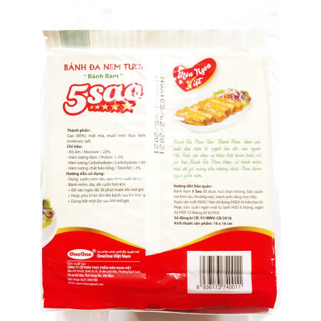 Bánh Đa Nem Tươi 5 Sao 30 Lá Bánh Ram Đặc Sản Hà Tĩnh