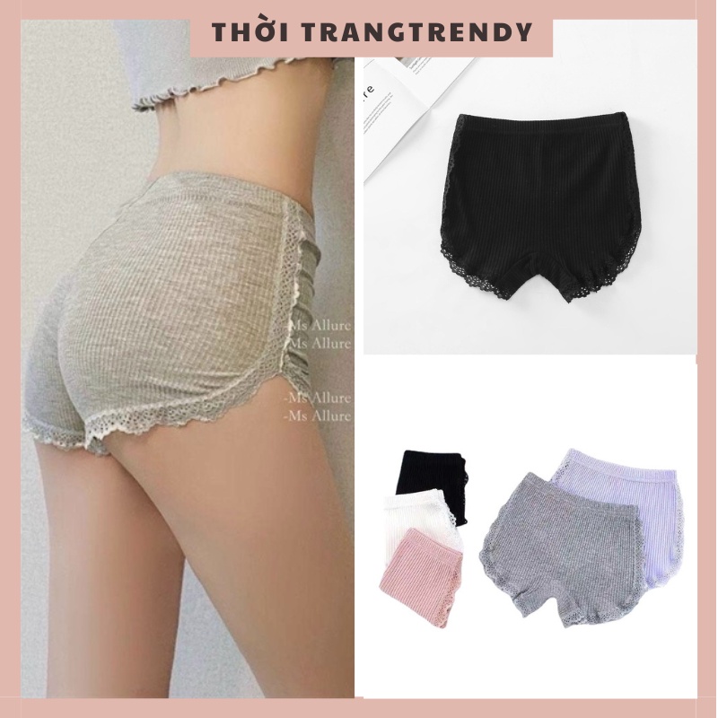 Quần Mặc Váy Gân Tăm Viền Ren Cao Cấp Form Nhỏ Xinh Xắn Cho Bạn Nữ QK-0005 Thời TrangTrendy