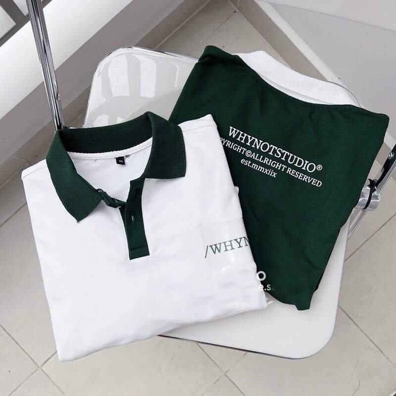 Áo Polo Why Not In Trước Sau BIGOMALL - Áo Phông Cổ Bẻ WNS Nam Nữ Unisex Chất Thun Cotton Cao Cấp