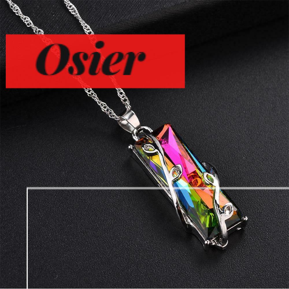 Trang Sức Màu Cầu Vồng Xinh Xắn Thời Trang|Vòng cổ Mặt Kính Hình Vuông Đính Đá Thạch Anh Tím Cho Nam Và Nữ|Mặt Vòng cổ Cây