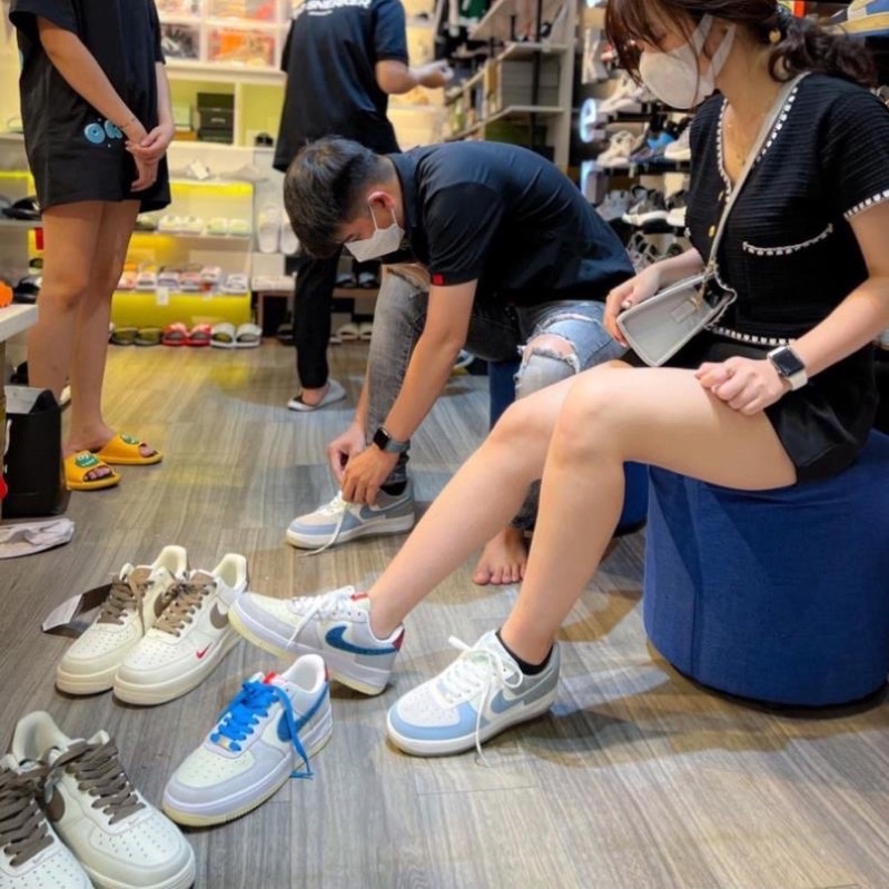 Giày_Thể Thao Nam Nữ Air Force 1 da lộn Low SP Undefeated Ballistic Dunk, AF1 Vàng Chanh Cực Hot SC tặng box bảo vệ