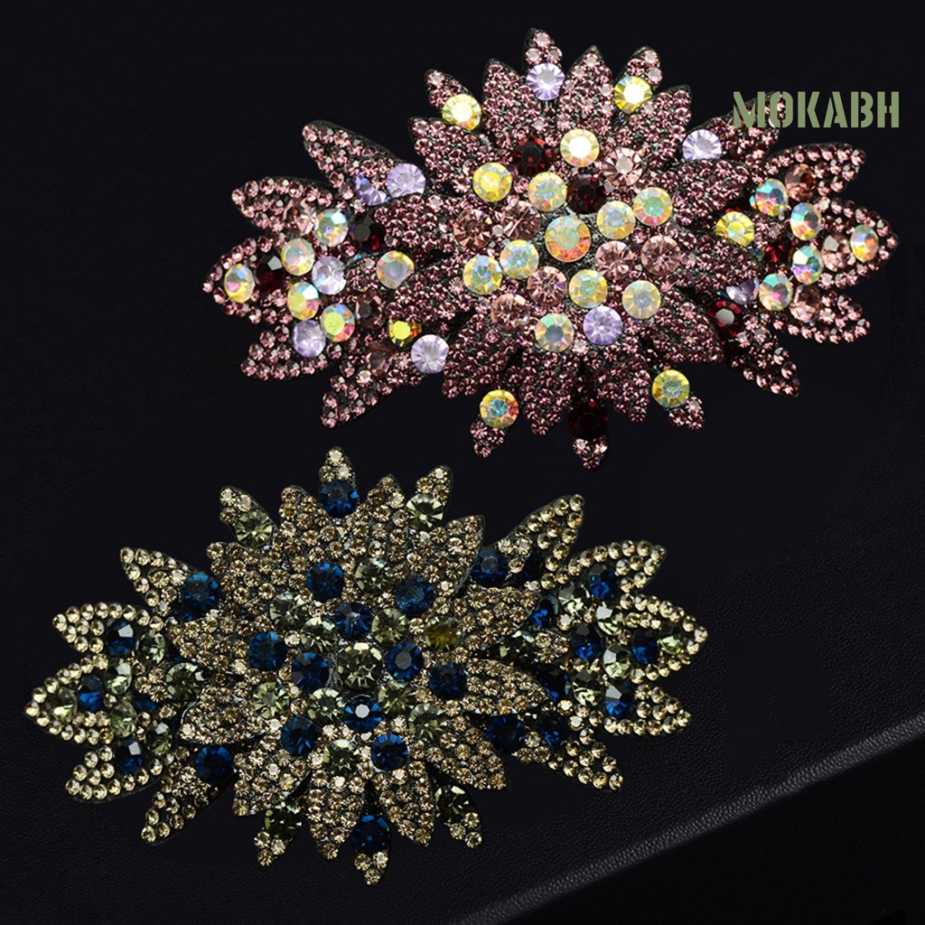 Kẹp Tóc Hình Hoa Đính Đá Lấp Lánh Sang Trọng Chống Trượt