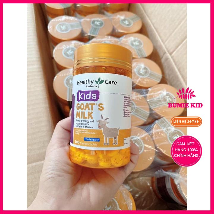 Kẹo Sữa dê cô đặc dạng viên Goat Milk Healthy Care Úc chính hãng mẫu mới 2021 Bumie kid shop