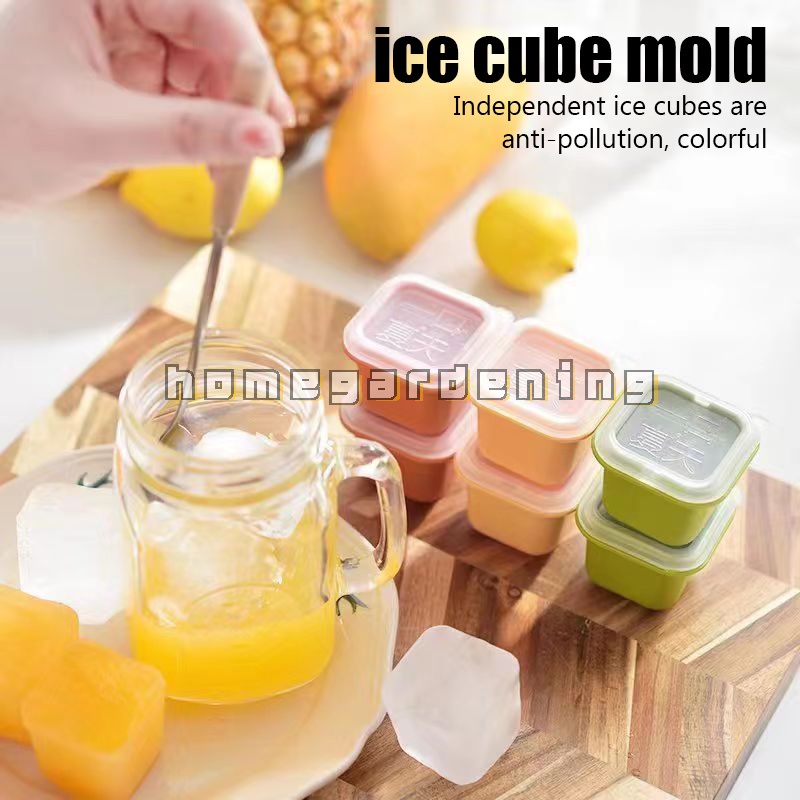 Khay Làm Đá Hình Vuông Bằng Silicone Cấp Thực Phẩm Không Độc Hại Có Thể Tái Sử Dụng