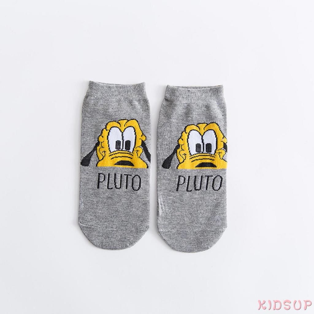 Tất cotton cổ cao in họa tiết hoạt hình dễ thương cho nữ