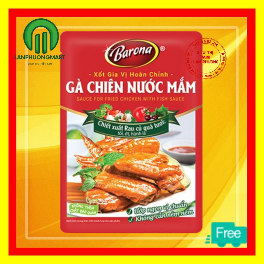 Gà chiên nước mắm xốt gia vị hoàn chỉnh ướp chuẩn vị không cần nêm nếm 80g