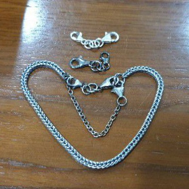 khóa vòng charm bạc 925 khóa cơ bản , xích an toàn