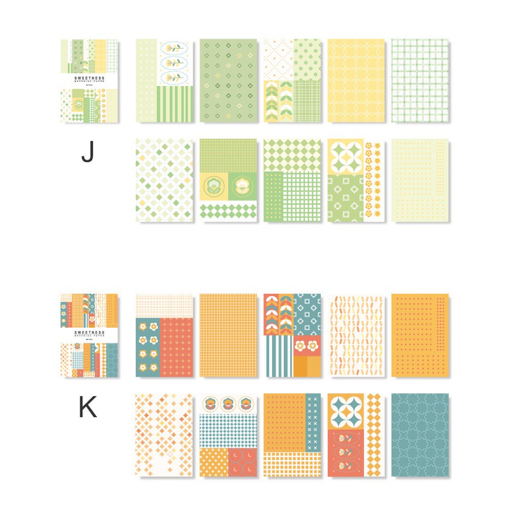 Set 50 thẻ giấy trang trí sổ tay thủ công với 10 kiểu tùy chọn