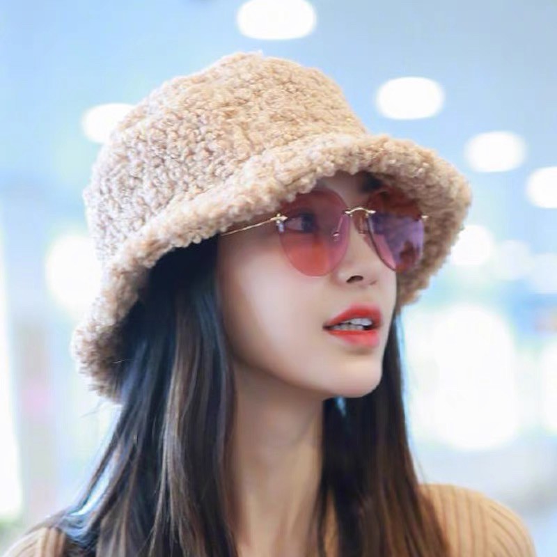 Mũ len lông cừu nón bucket ulzzang cá tánh dễ mix and max