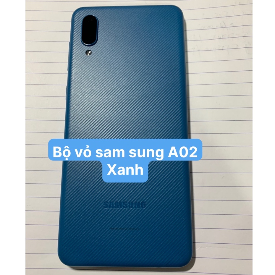 Bộ vỏ samsung A02 - gồm lưng vỏ,xương,phím,kính camera