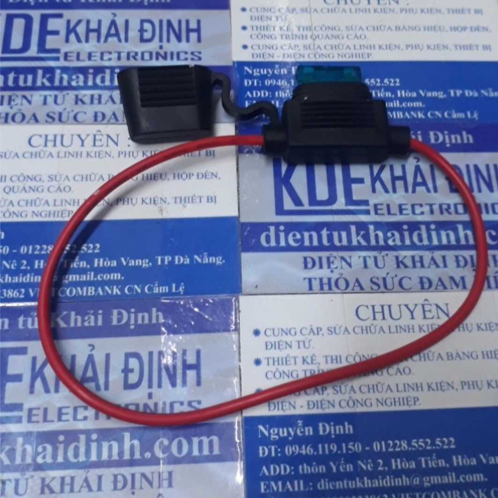 2 dây đế cầu chì DẸP, loại TO, XE OTO dạng dây ra dây UL1015 AWG 54A/600V kde4473