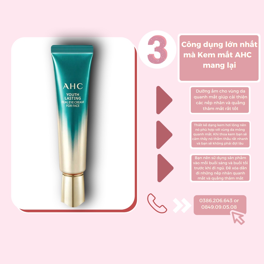 Kem Mắt AHC Ageless Real Eye Cream For Face 12 & 30ml KDM1932