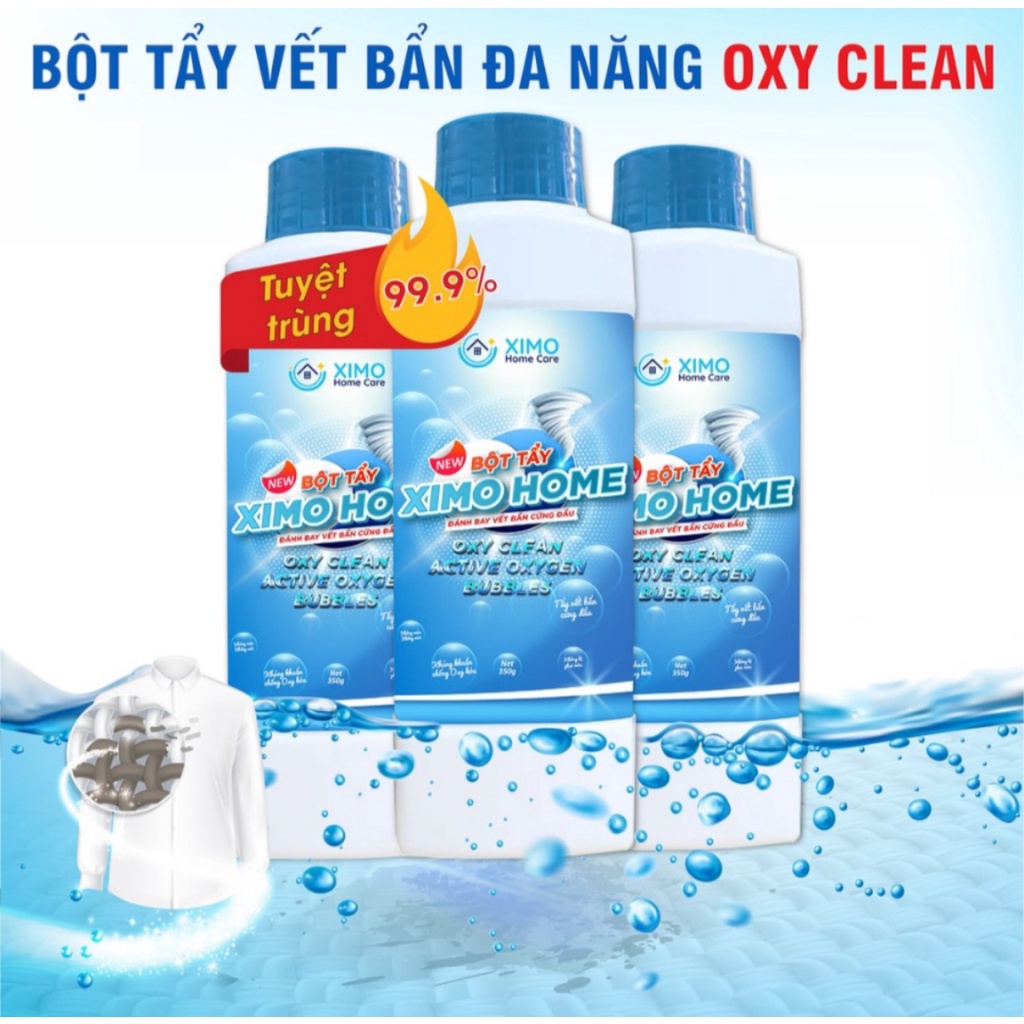 Bột Tẩy Vết Bẩn Đa Năng Ximo Giúp Trắng Quần Áo, Đồ Gia Dụng - Sạch Như Mới 350G Chính Hãng
