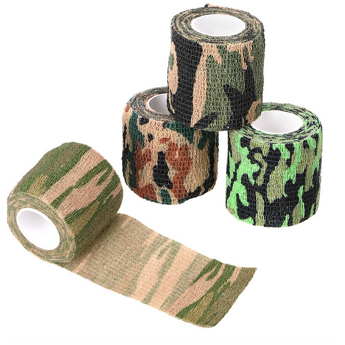 Cuộn Băng Dính Họa Tiết Rằn Ri Bằng Vải Không Dệt 5Cmx4.5M Có Thể Thu Gọn Cho Xe Đạp / Săn Bắn