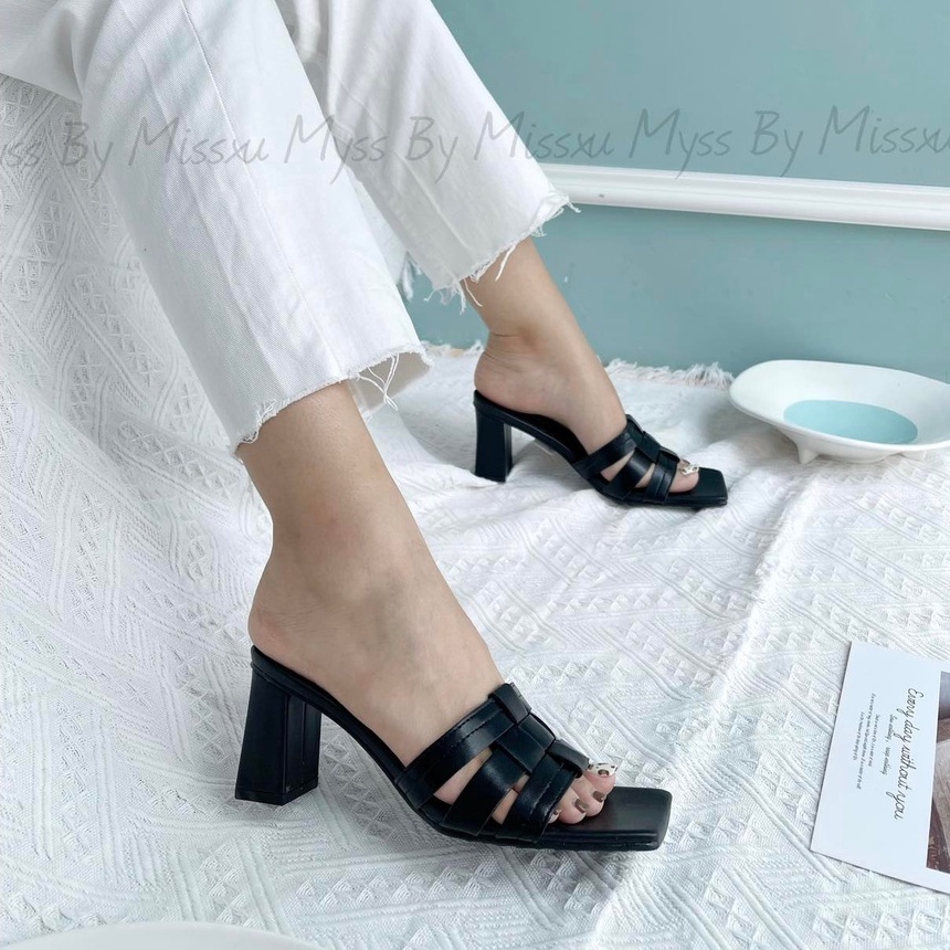 Giày sục nữ bảng ngang đan nan 7 cm thời trang MYSS - SU138