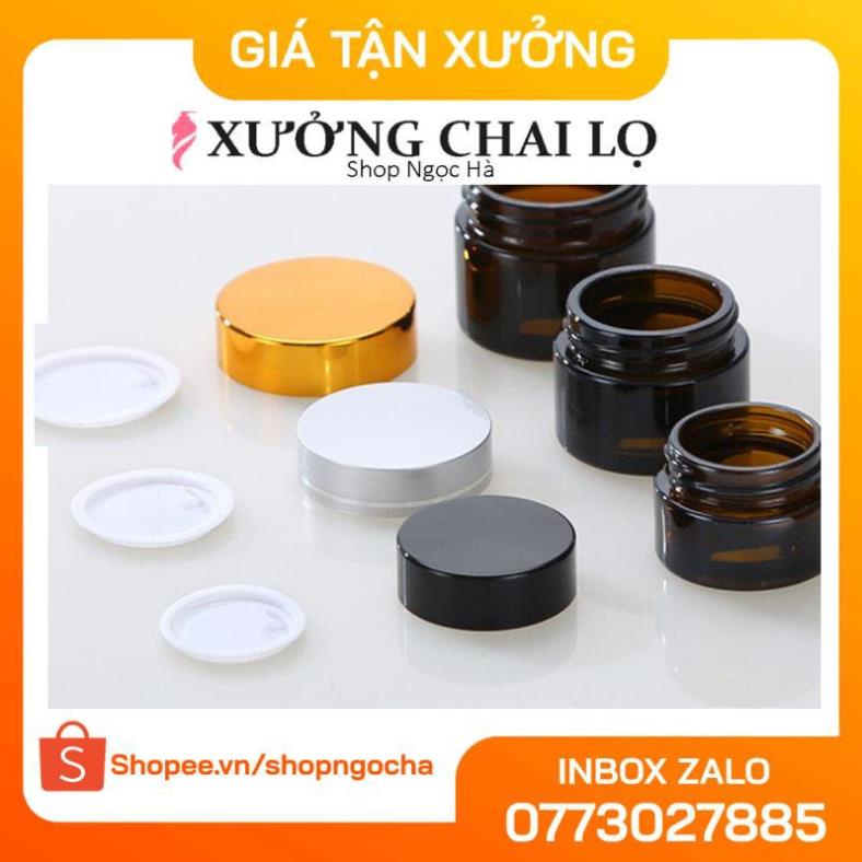 Hủ Đựng Kem ❤ GIÁ TỐT NHẤT ❤ Hủ Chiết Kem Thủy Tinh Nâu 5g,10g,15g,20g,30g,50g , hủ lọ chiết mỹ phẩm , phụ kiện du lịch