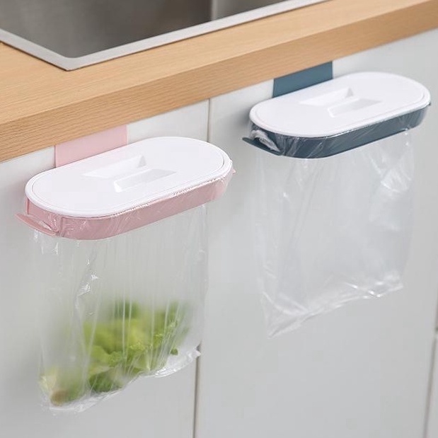 Thùng rác kẹp tiện lợi có nắp kín kiêm giá treo khăn