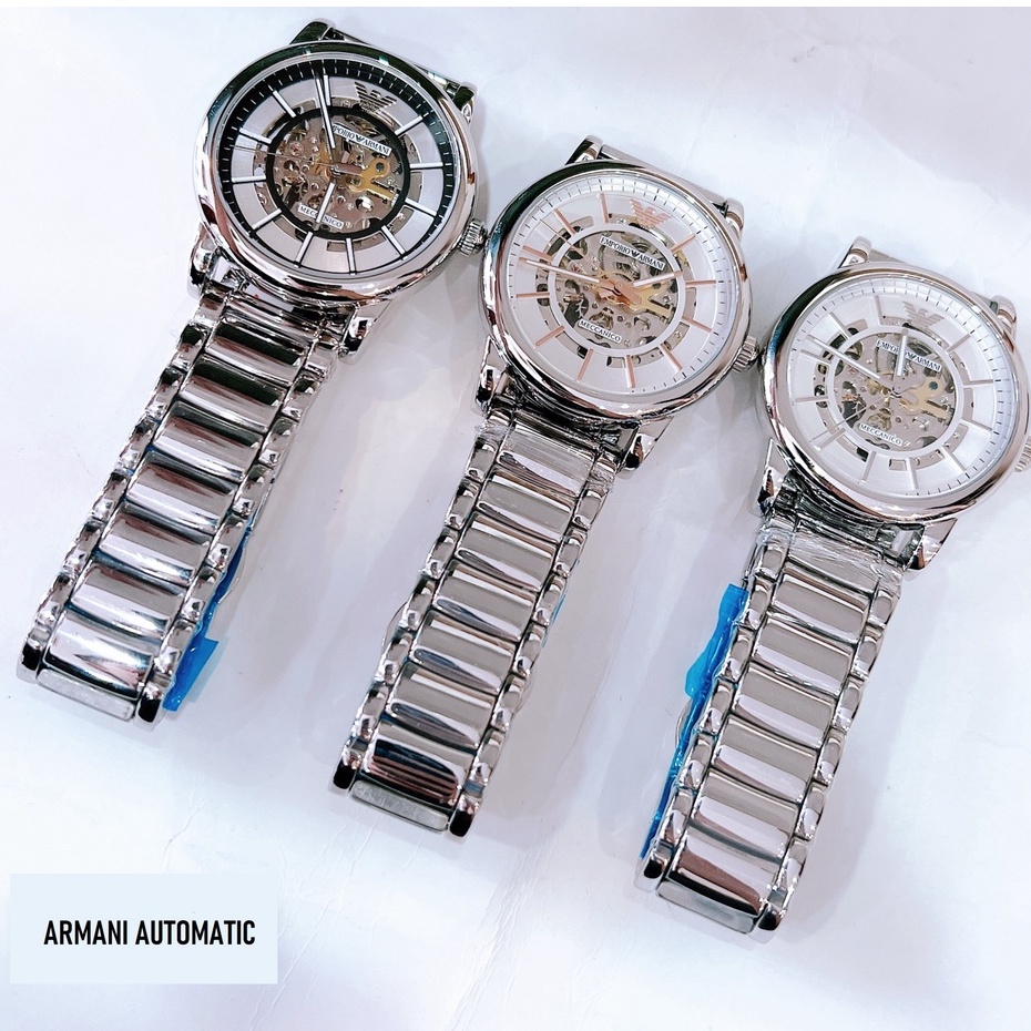 Đồng Hồ Nam Emporio armani automatic skeleton Dây Thép , Size 42mm