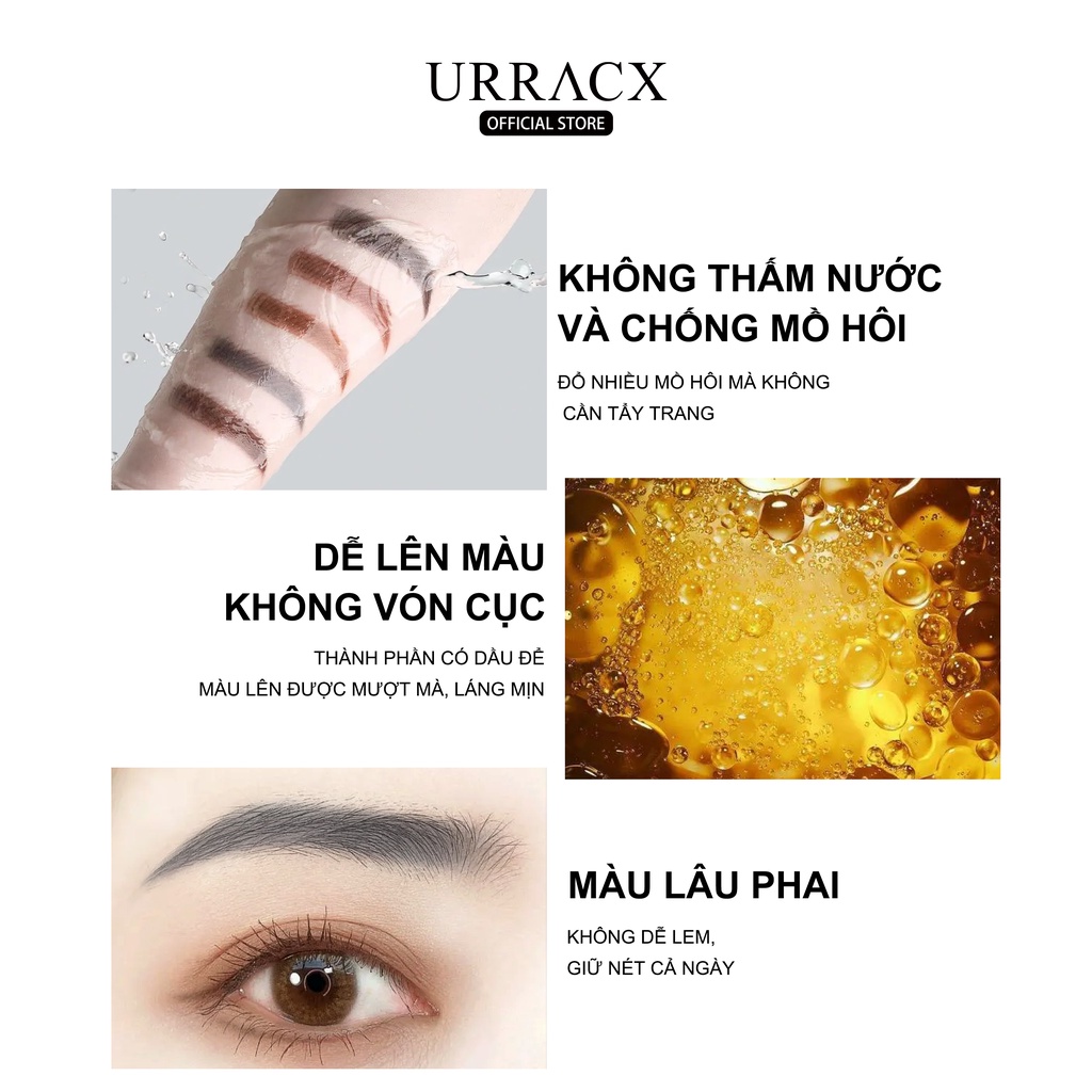Chì trượt kẻ mày URRACX ngòi mịn mềm lên màu tốt Chì kẻ mày lõi tam giác và lõi tròn