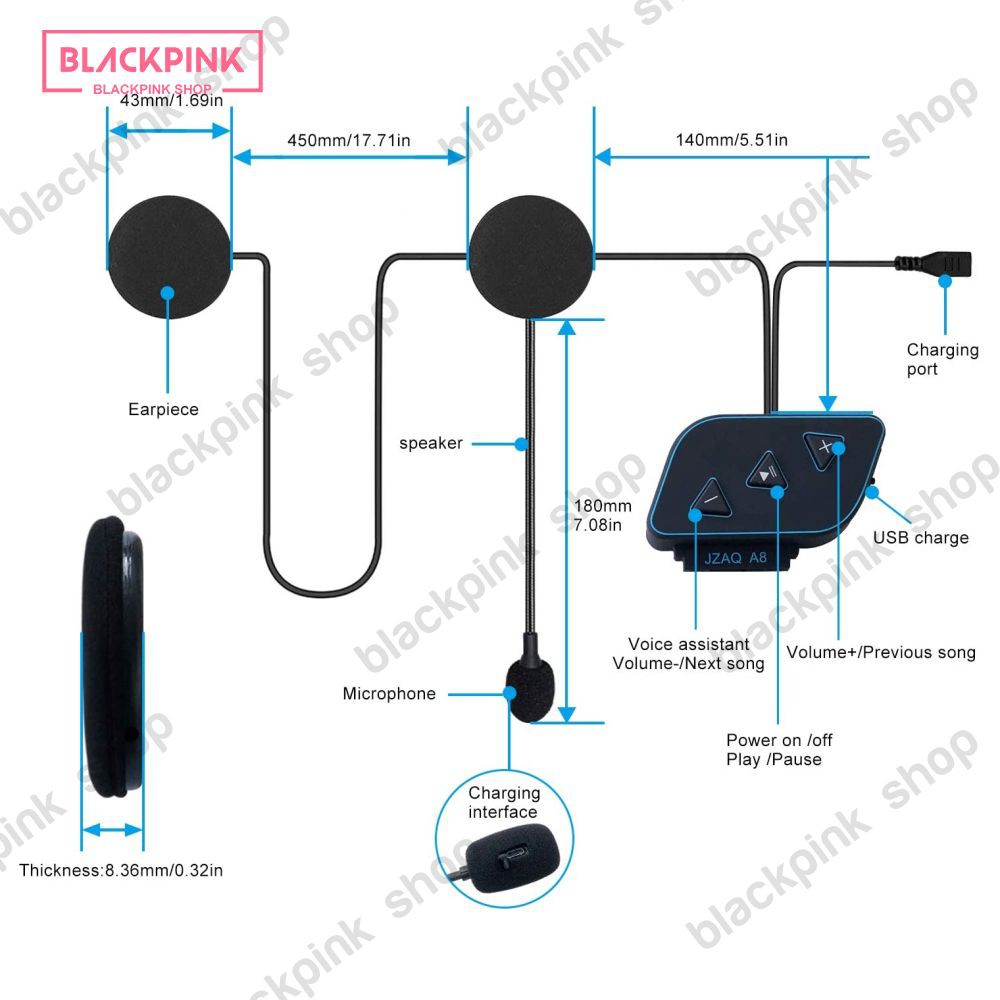 Tai Nghe Bluetooth 5.0 Không Dây 2021 Chuyên Dụng Cho Mũ Bảo Hiểm Và Phụ Kiện