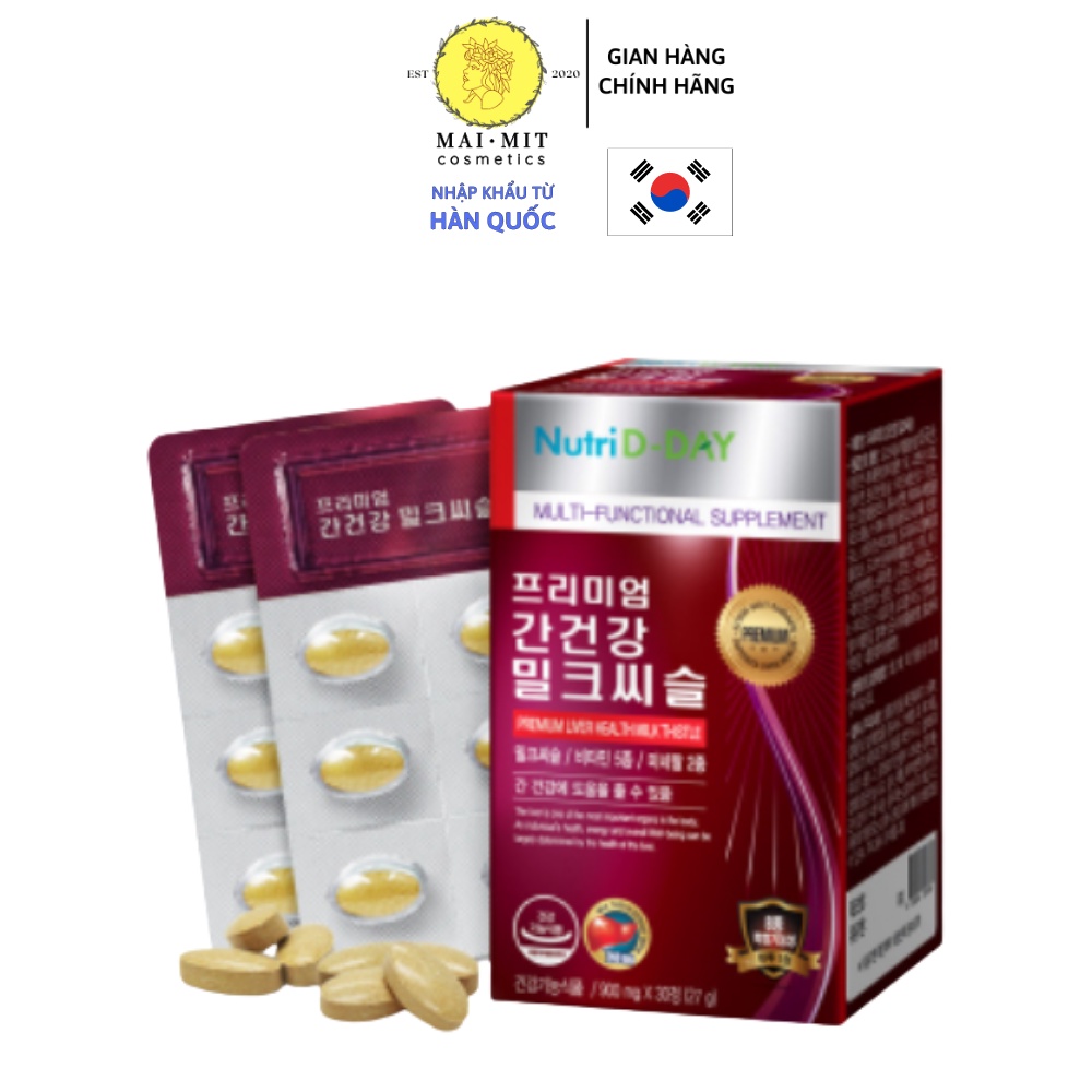 Viên uống bổ gan, thải độc và phục hồi chức năng gan NUTRI D-DAY Premium Liver Health Milk Thistle Hàn Quốc