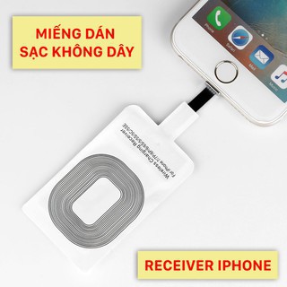 Miếng Dán Hỗ Trợ Sạc Không Dây Chuẩn Qi Đầu Android/Type-C/Lightning iPhone