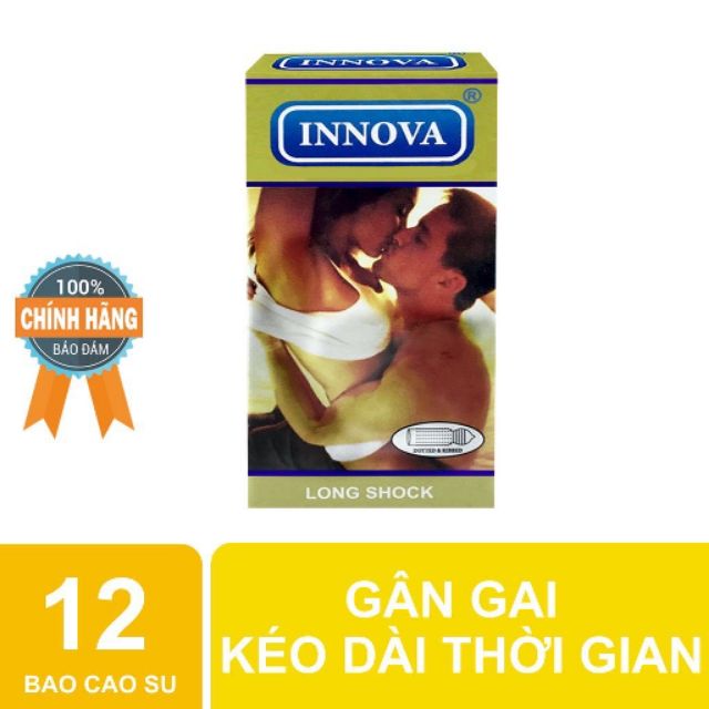 Bao cao su Chống Xuất Tinh Sớm Gân Gai INNOVA Vàng (hộp 12 chiếc)