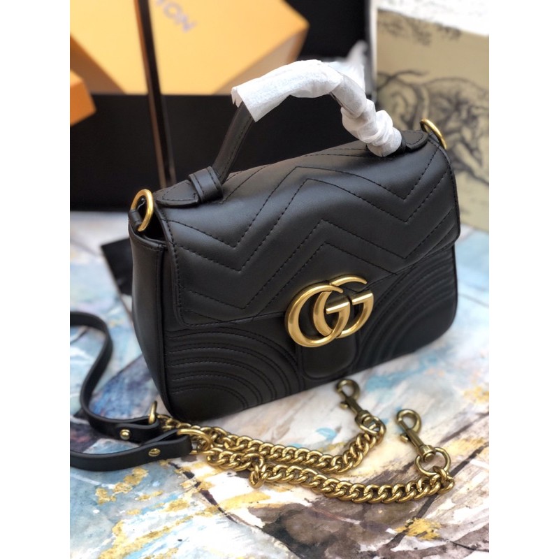 Túi marmont quai da mini size 20cm màu đen