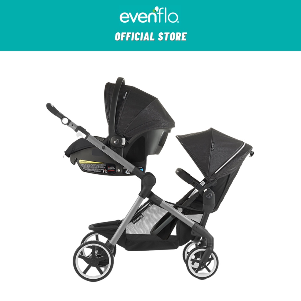 Bộ xe đẩy đôi xe đẩy nôi xách 3-in-1 Evenflo Gold Pivot Xpand Travel System