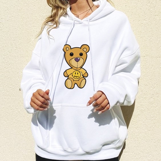 Hoodie Unisex Chùm Đầu Form Rộng In Hình Gấu Drew 2s Clothing, Áo Nỉ Hoddie Nam Nữ Chất Nỉ Bông Giá Rẻ TV5027