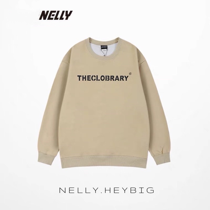 Áo sweater nelly  chất nỉ bông dáng unisex form rộng the clobrary 24 50