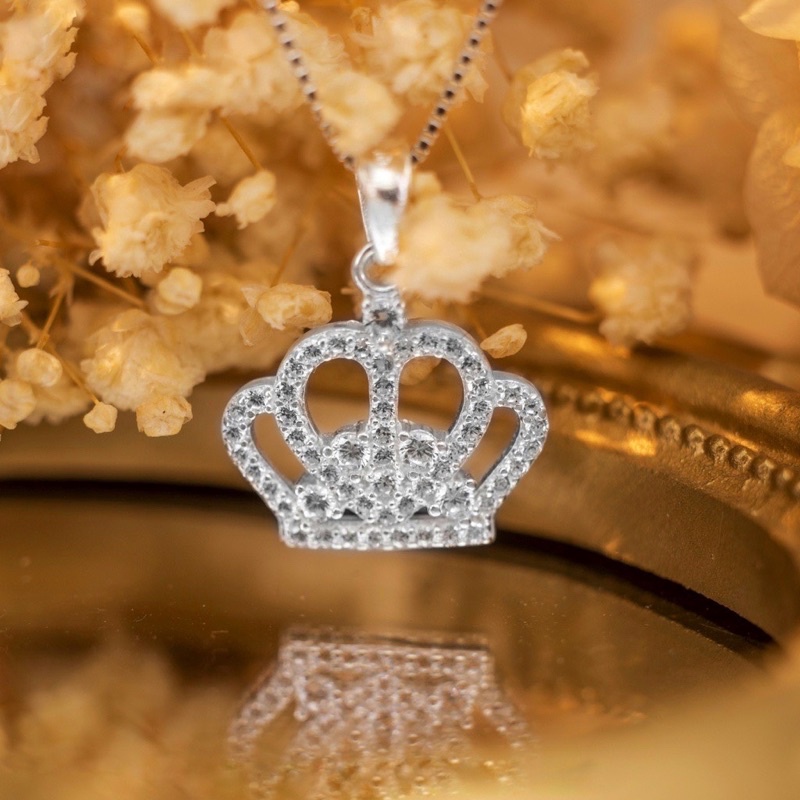 Dây Chuyền Bạc Nữ S925 Vương Miện Đá Phong Cách Quý Tộc Caobac Silver Cho Bạn Nữ Sang Chảnh