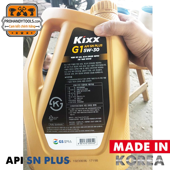 Nhớt Xe Hơi Kixx G1 5w30 Hàn Quốc Chất Lượng API SN PLUS - Bình 4L