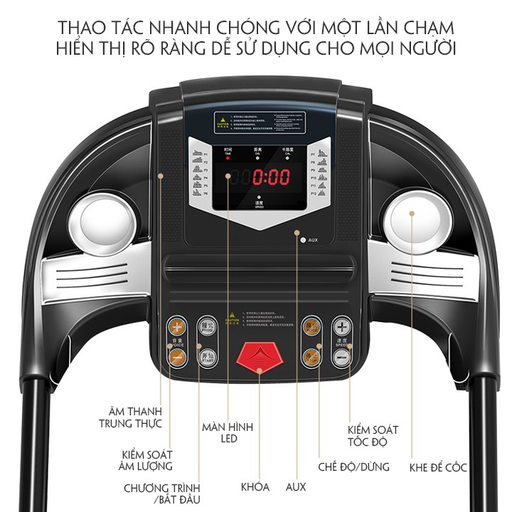 Máy Chạy Bộ Đa Năng Tại Nhà - Máy Tập Chạy Bộ Toàn Thân Trong Nhà Bản Full, Khung Thép Sơn Tĩnh Điện