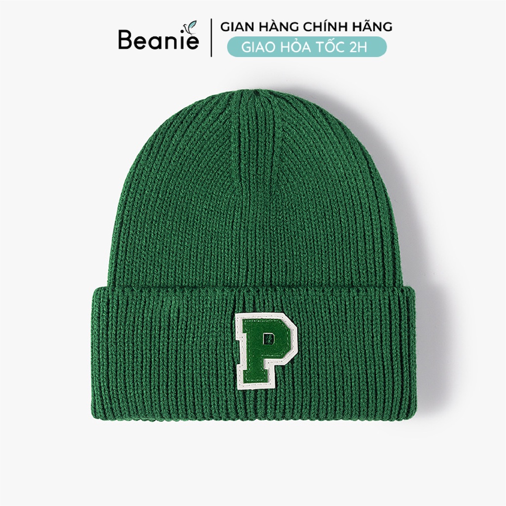 Mũ Len Dài Thêu Chữ P Cao Cấp BEANIE Phong Cách Thời Trang Hàn Quốc, Nón Len Hip hop Unisex Nam Nữ Trơn Nhiều Màu B036
