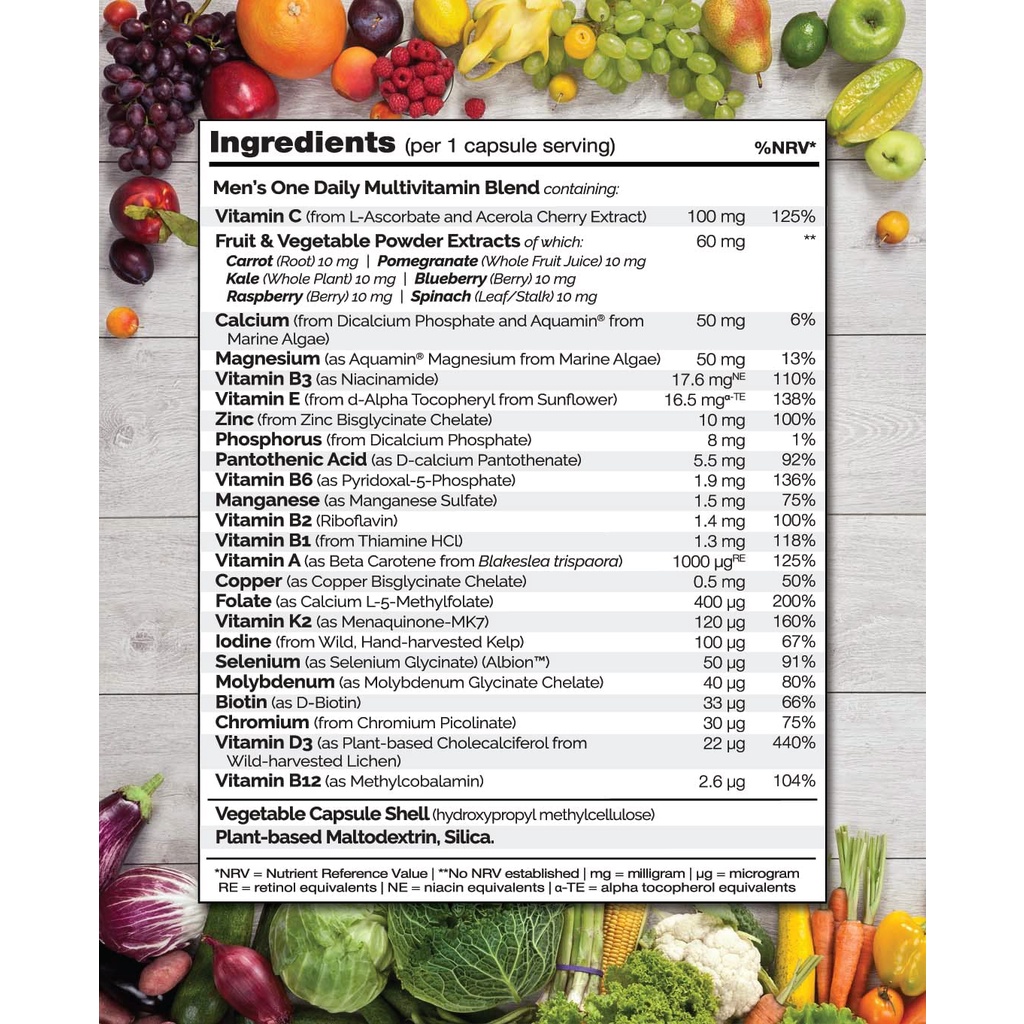 Naturelo One Daily Multivitamin For Men - Viên uống bổ sung vitamin tổng hợp cho nam giới 120 viên