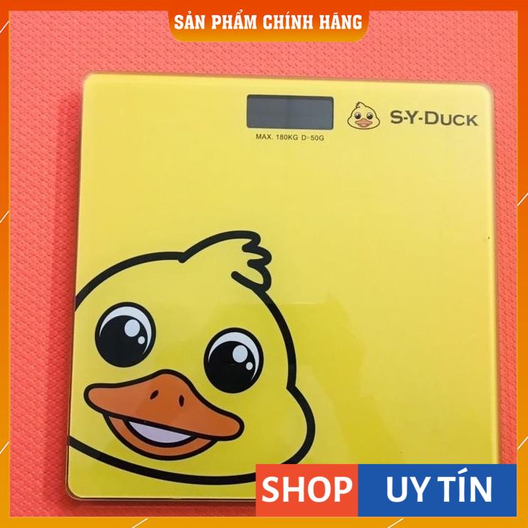 Cân điện tử sức khỏe hình con vịt vàng DUCK xinh xắn màn hình led kính cường lực màn hình led kính cường lực siêu bền