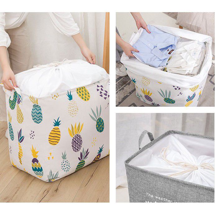 Sọt đựng quần áo bẩn có nắp, bọc đựng quần áo - giỏ đựng quần áo giặt đựng gấp gọn -110L
