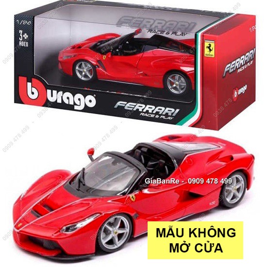 Xe Mô Hình Kim Loại La Ferrari Mui Trần Aperta Tỉ Lệ 1:24 - Bburago - Đỏ - 8182