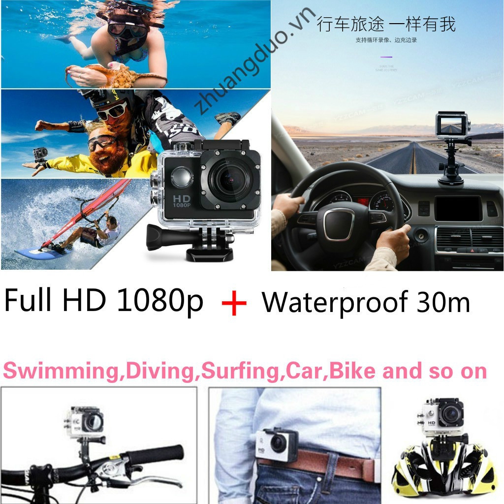 Camera hành động chống nước Kogan Sport 1080p 12mp gopro SJ4000sj7000 / sj9000