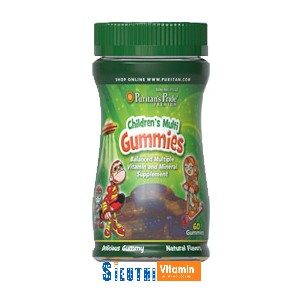 [CHÍNH HÃNG] Viên nhai kẹo gummy vị hoa quả bổ sung Vitamin cho trẻ trên 2 tuổi Children's Multivitamins Gummies 60 viên