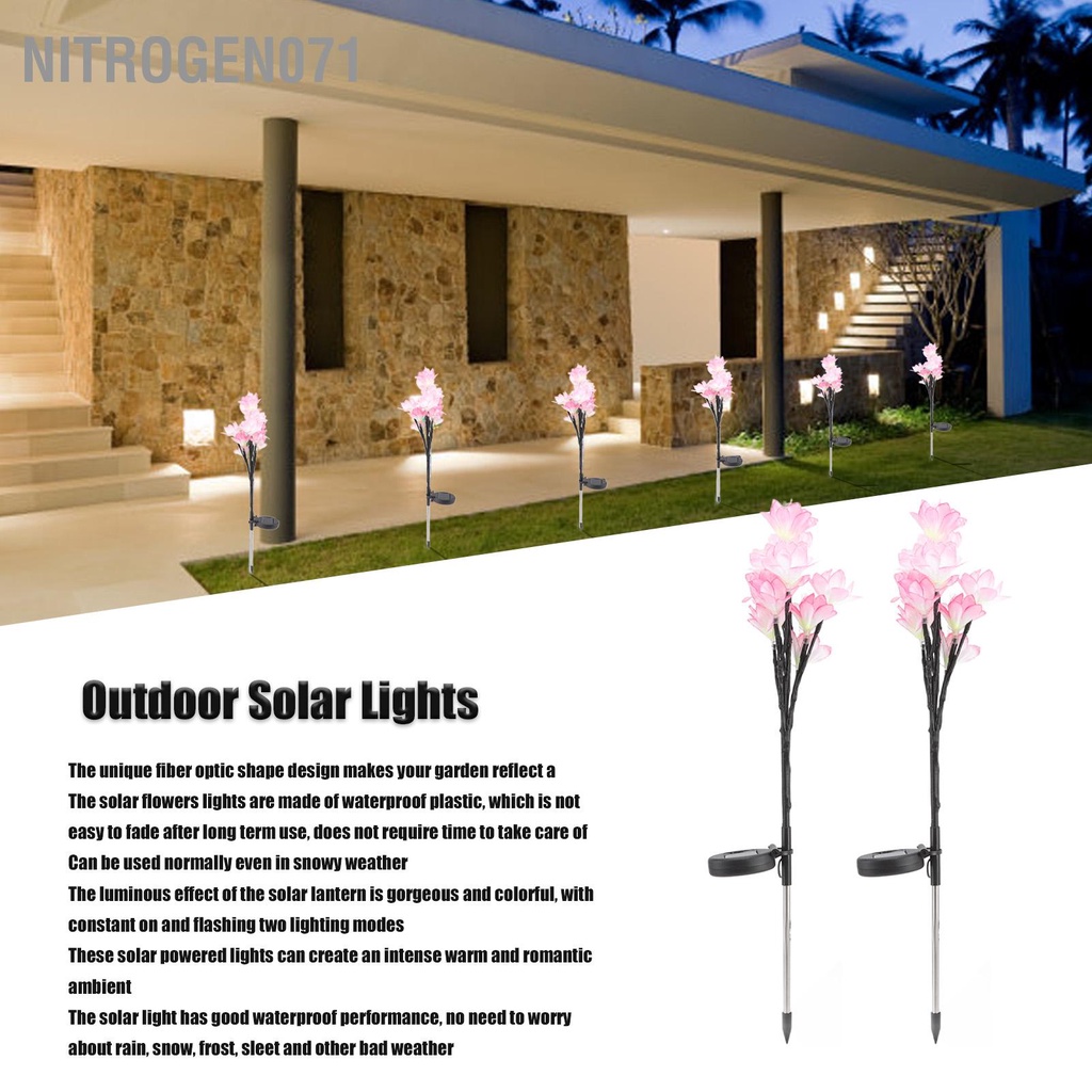 Nitrogen071 Đèn năng lượng mặt trời không thấm nước LED ngoài Sân vườn Ánh sáng trang trí cho sân