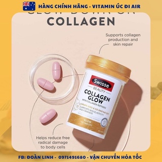Swisse Collagen Glow Dạng Viên Uống 60V/120V, Hàng chuẩn úc đi air, Viên uống Collagen Glow Swisse