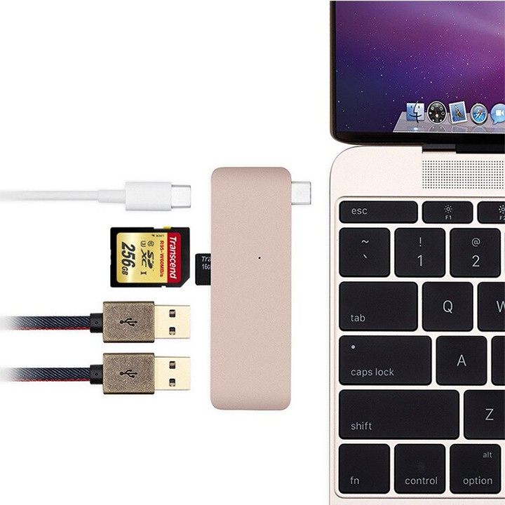 Thiết bị chuyển đổi TYPE C TO USB 3.0 / PD / SD / TF 5 trong 1 cho macbook (bảo hành 12 tháng)