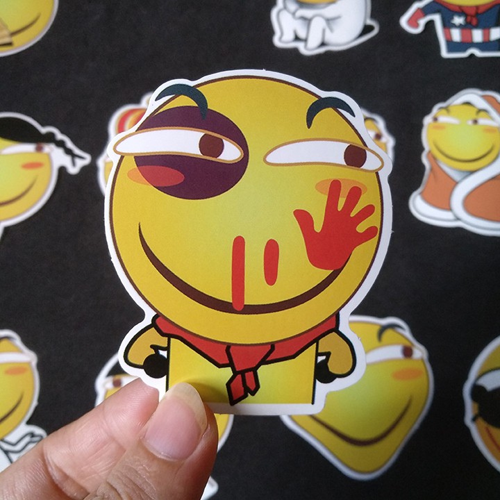 Bộ Sticker dán cao cấp chủ đề MẶT CƯỜI EMOJI - Dùng dán Xe, dán mũ bảo hiểm, dán Laptop...