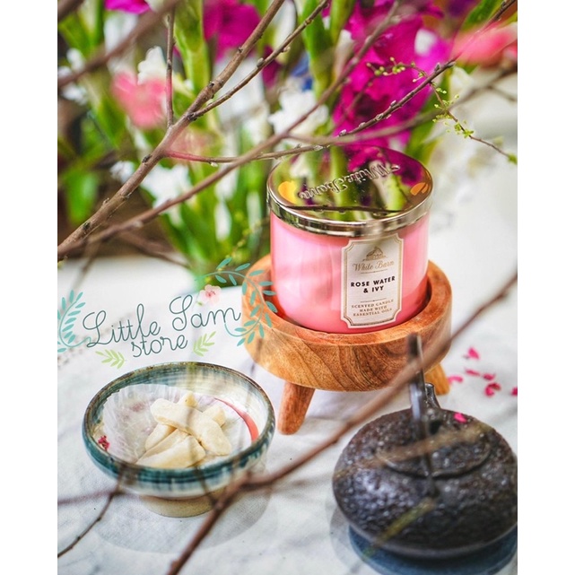 Đế gỗ decor để nến thơm/phụ kiện/bình trà