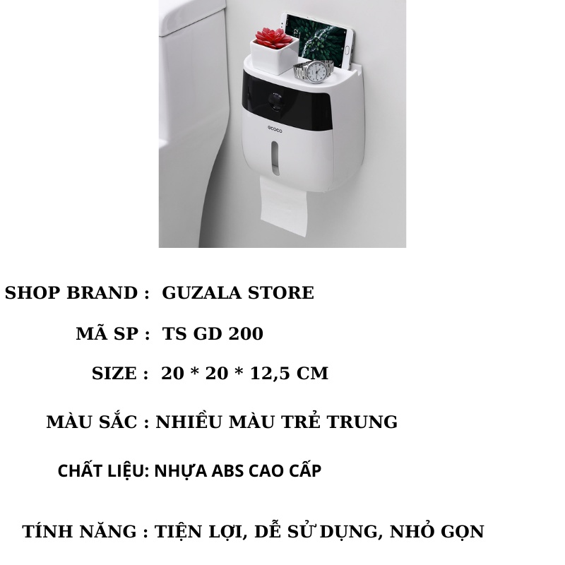 Hộp đựng giấy vệ sinh ECOCO cao cấp 2 tầng - Mã: TS GD 200